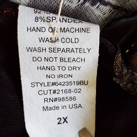 Brittany Black Women's 2X Tunic Top Multicolor Swirl Design Beaded 3/4 Sleeve - Picture 11 of 11